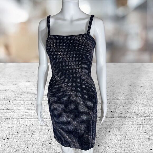 Jovani Blue & Silver Mini Dress - Picture 2 of 10